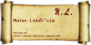 Maler Letícia névjegykártya